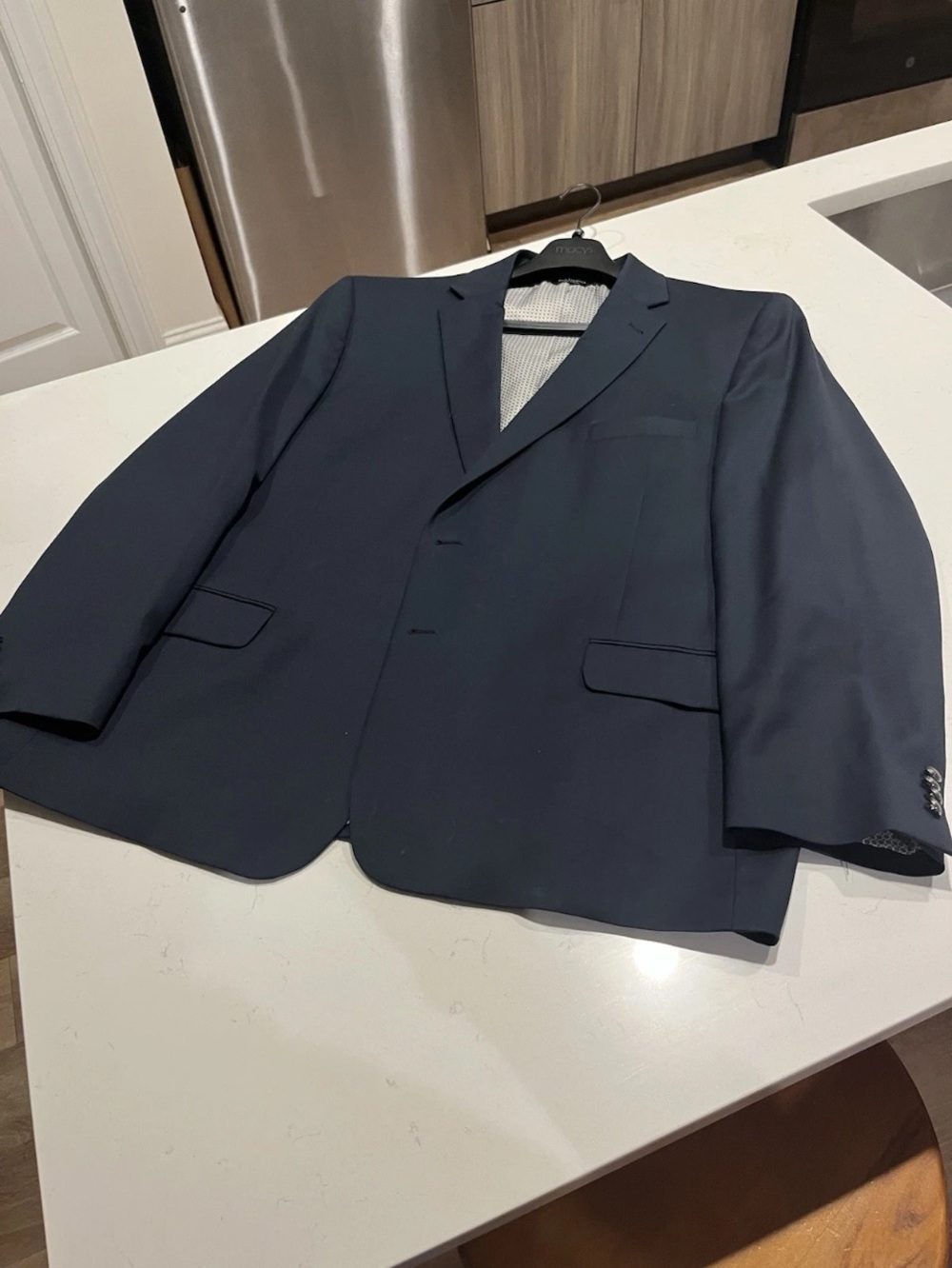 PAUL FREDRICK Navy Blue Blazer-100% Wool-Size 50R-Excellent Condition MSRP $295+
